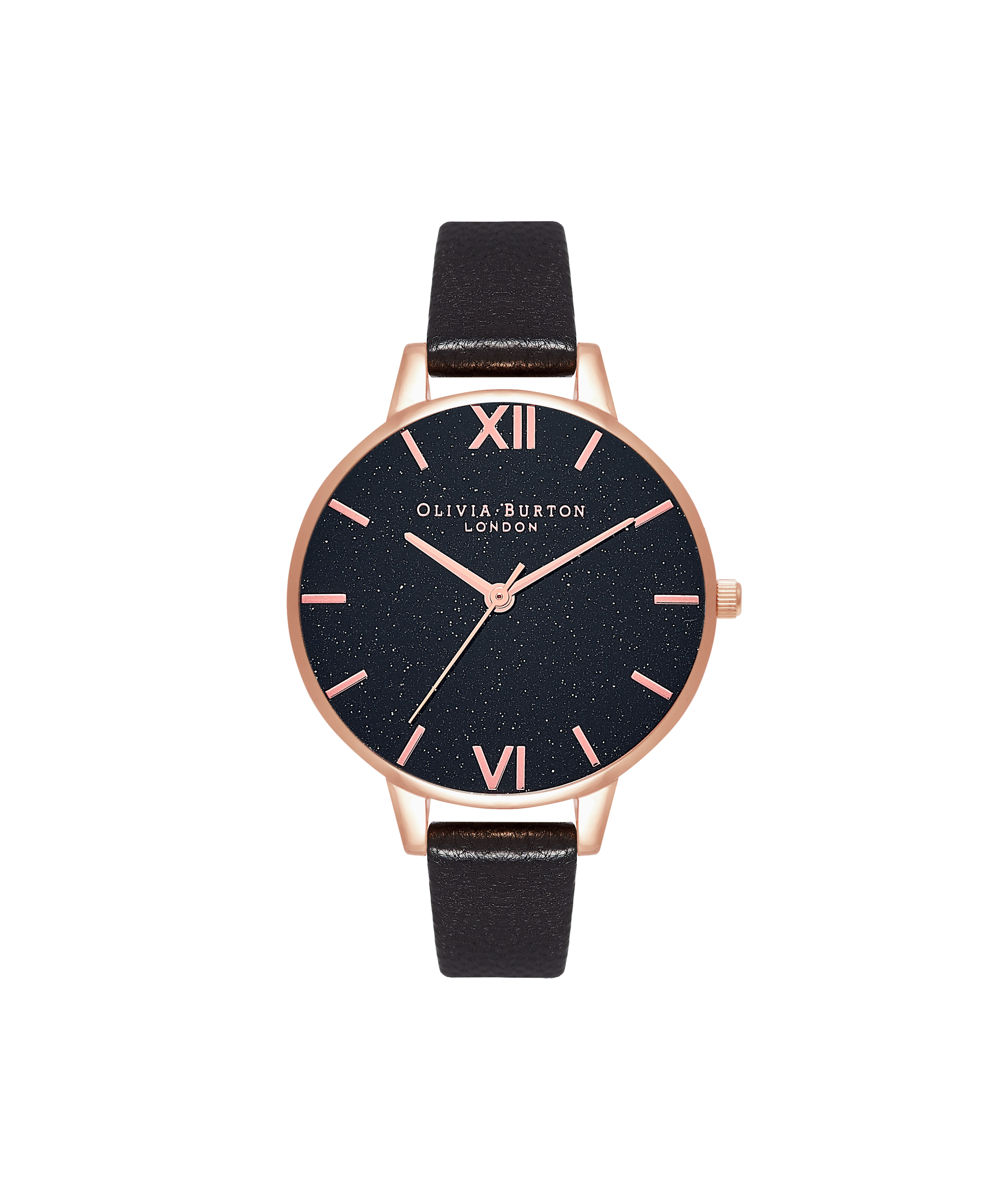 Glitter Dial 38mm Black Rose Gold Watch Classic Bracelet Gift