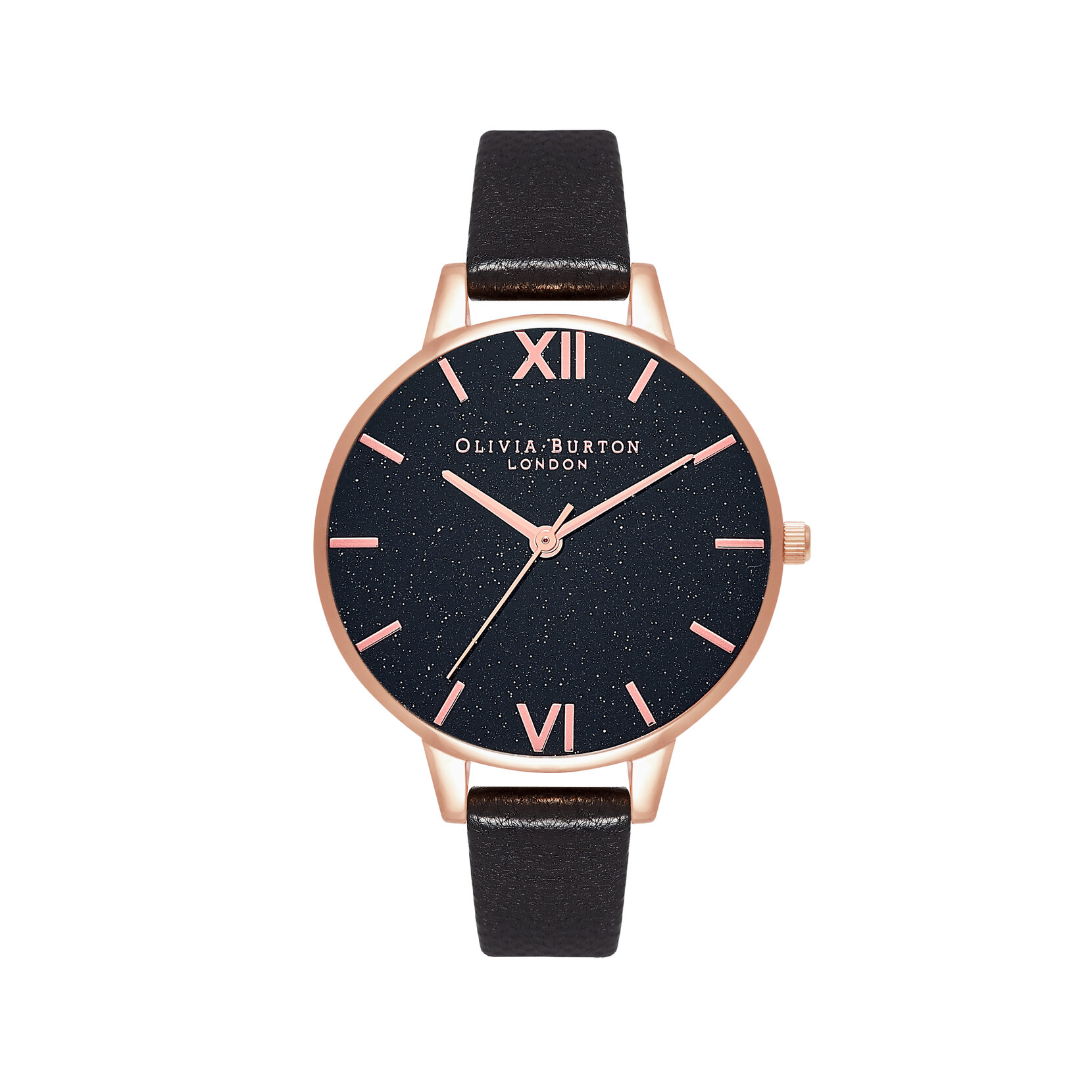 38mm Black & Rose Gold Watch & Classic Bracelet Gift Set