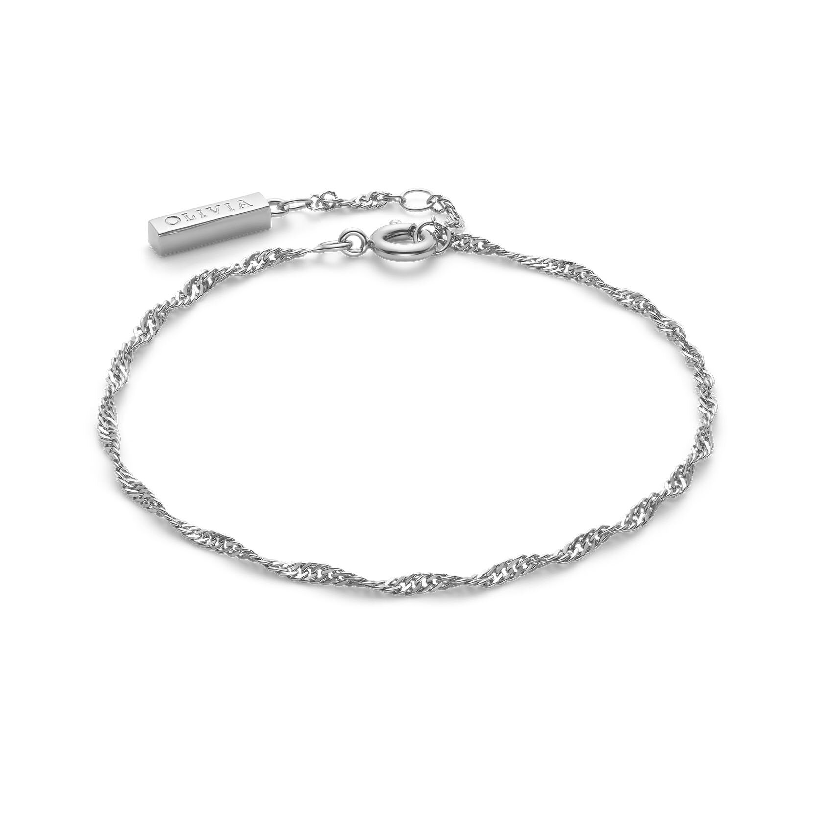 Twisted Rope Silver Tone Chain Bracelet