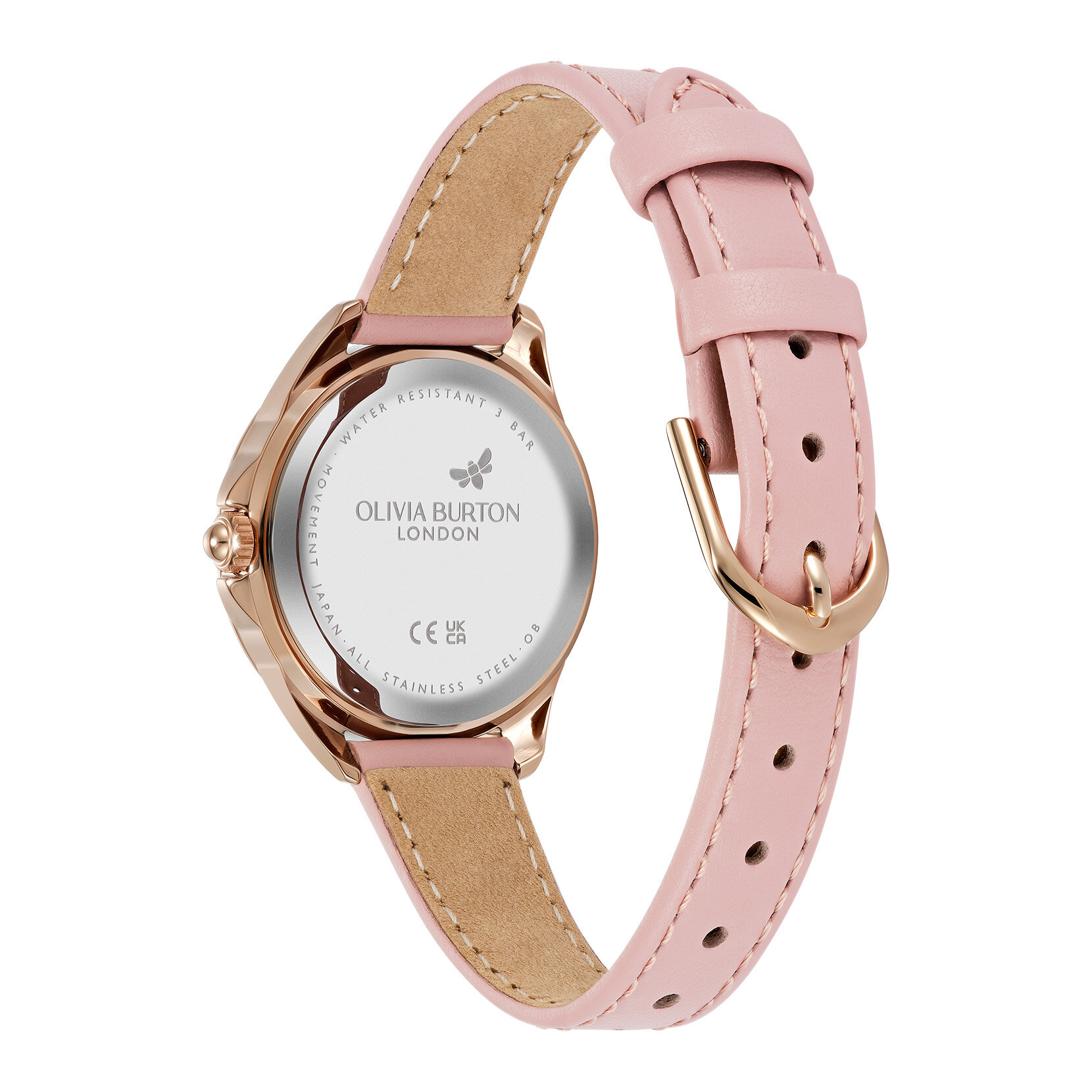 30mm Azure Rose Gold & Mellow Rose Leather Strap Watch