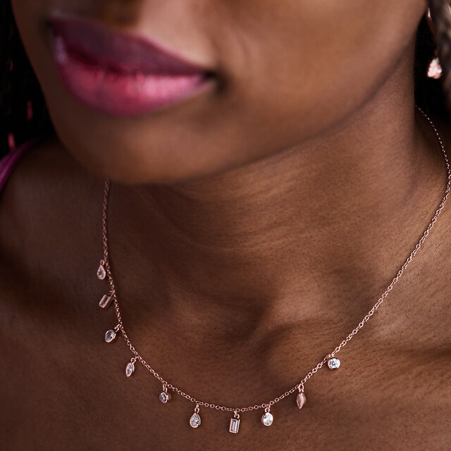 Collier à breloques Classic Crystal or rose