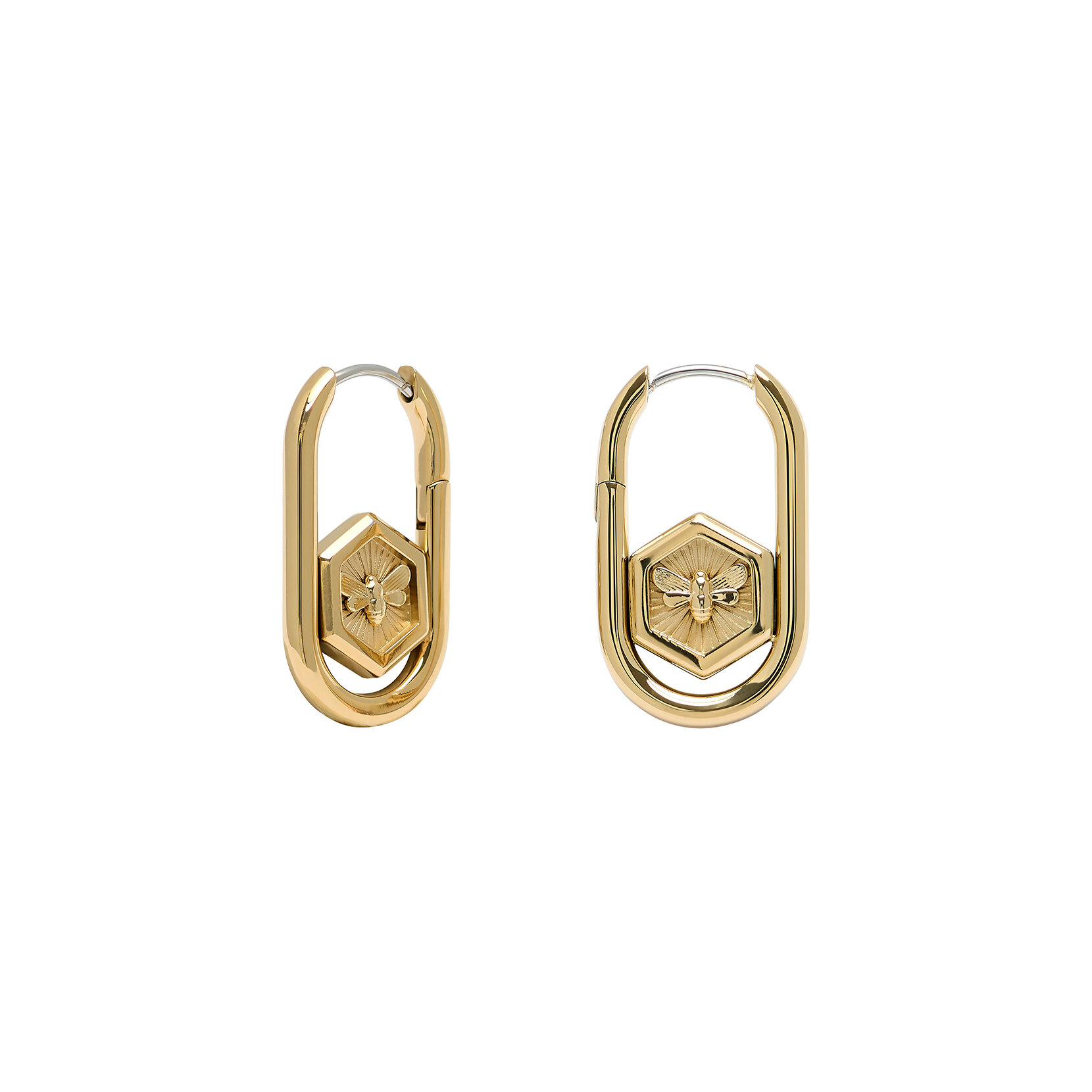 Minima Bee Gold Hoop Earrings