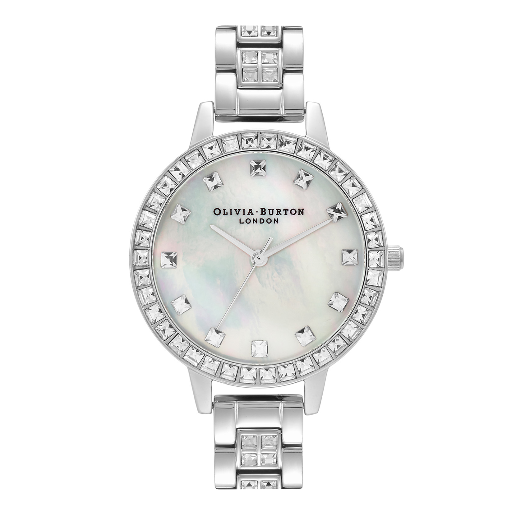 Treasure 34mm White Silver Bracelet Watch Olivia Burton London