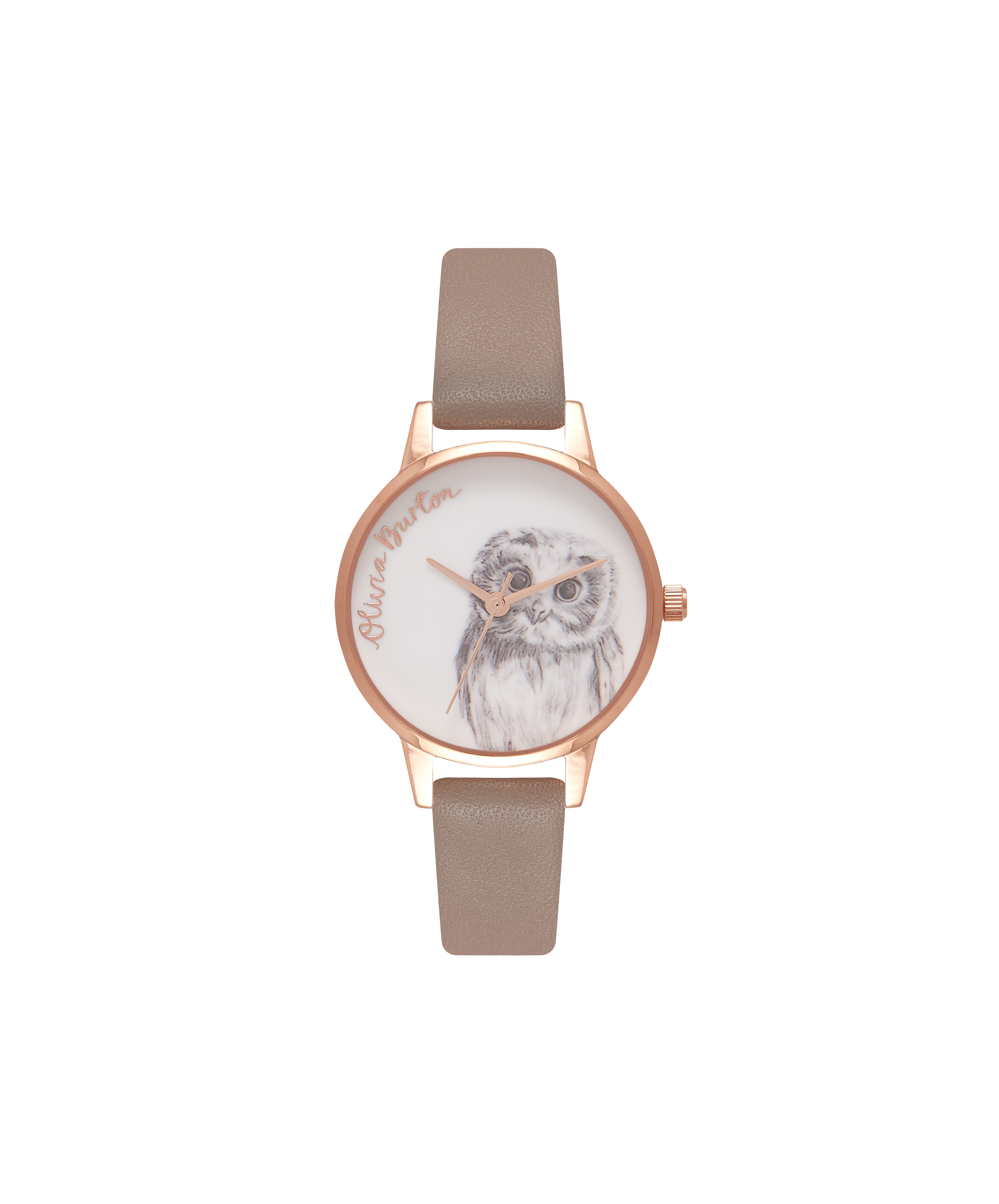 Ladies Owl Motif Iced Coffee Rose Gold Watch Olivia Burton London